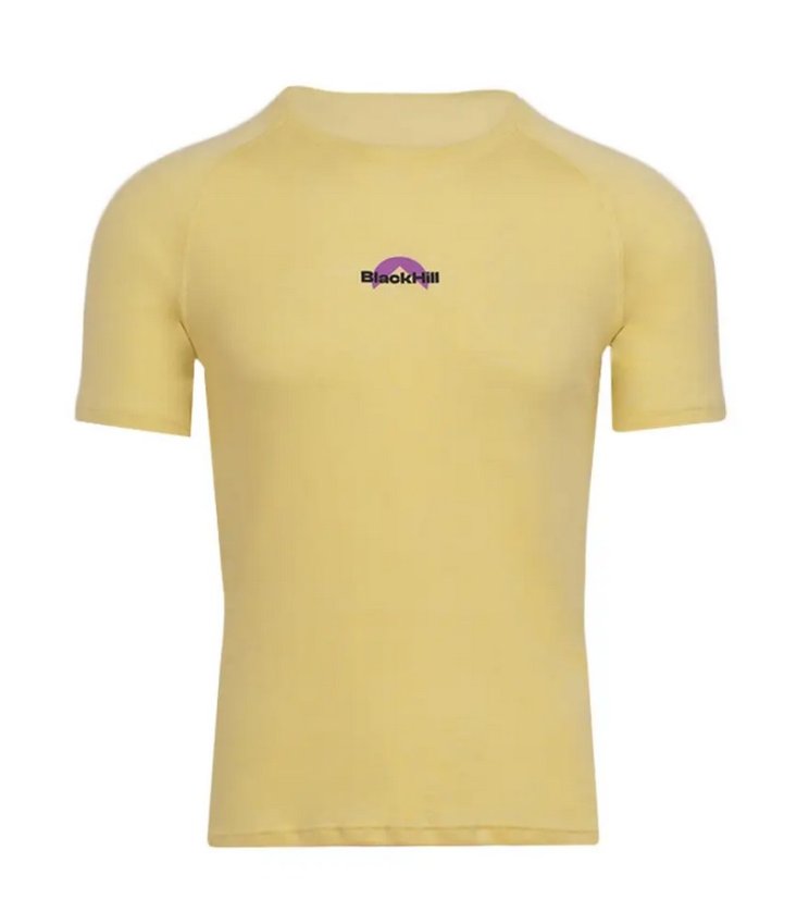 Black Hill | Pánske Merino Hodvábne Tričko KR S180 - Farba: Žltá, Veľkosť: M