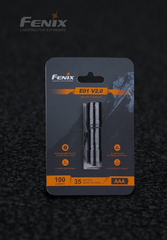Fenix | E01 V2.0 - Farba: Čierna