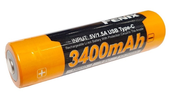 Fenix | Akumulátor 18650 USB-C - Kapacita: 3400 mAh