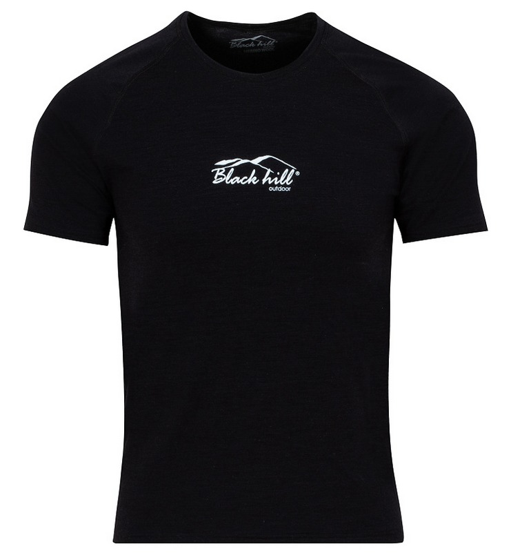 Black Hill | Merino Men T-Shirt KR S140 - Farba: čierna, Veľkosť: M