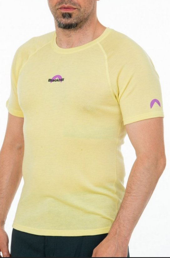 Black Hill | Pánske Merino Hodvábne Tričko KR S180 - Farba: Žltá, Veľkosť: M