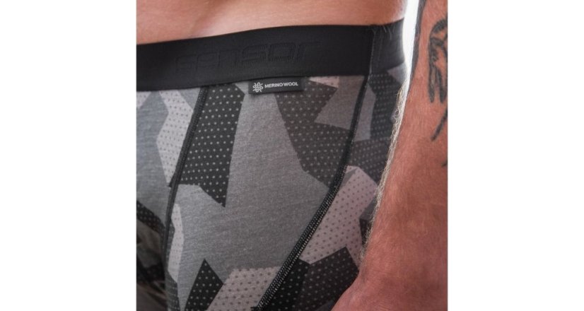 Sensor | Merino Impress Boxers - Farba: Čierna / Camo, Veľkosť: M