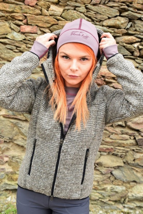 Black Hill | Merino Women Hoodie Woolie - Farba: Hnedá- melír, Veľkosť: M